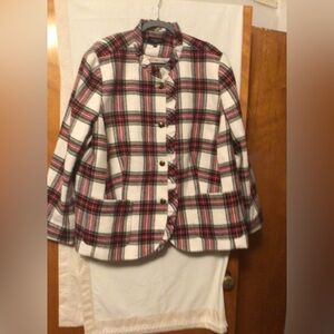 Window pane checkered classic color blazer by Talbots SZ 24 W